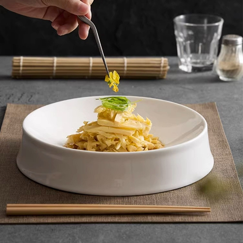 White Ceramic Dinner Plate Irregular